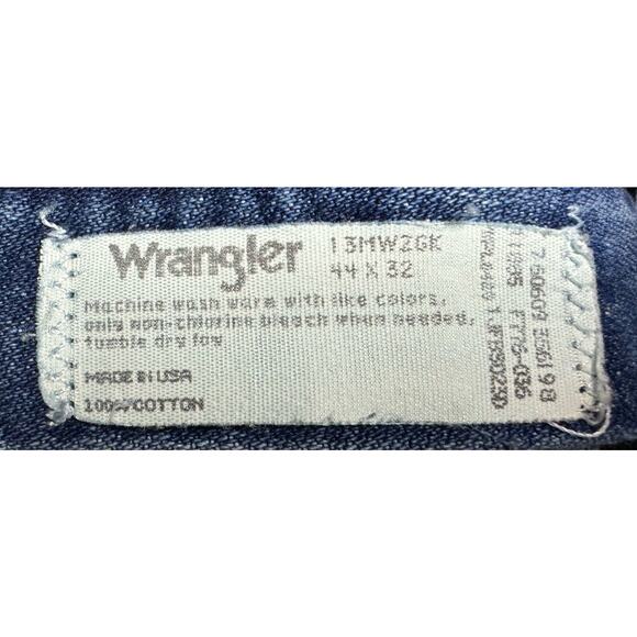 Wrangler 13MWZGK Men's Regular Fit Straight Leg Blue Jeans - Size 43x32 - Picture 6 of 6